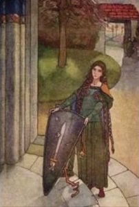 Lady with knight's shield2